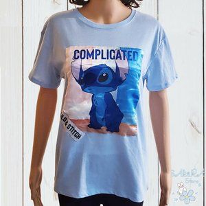 NWT LILO & STITCH DISNEY WOMEN'S BLUE SHORT SLEEVE